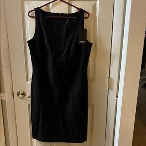 NWT White House Black Market Classic Black Midi Dress